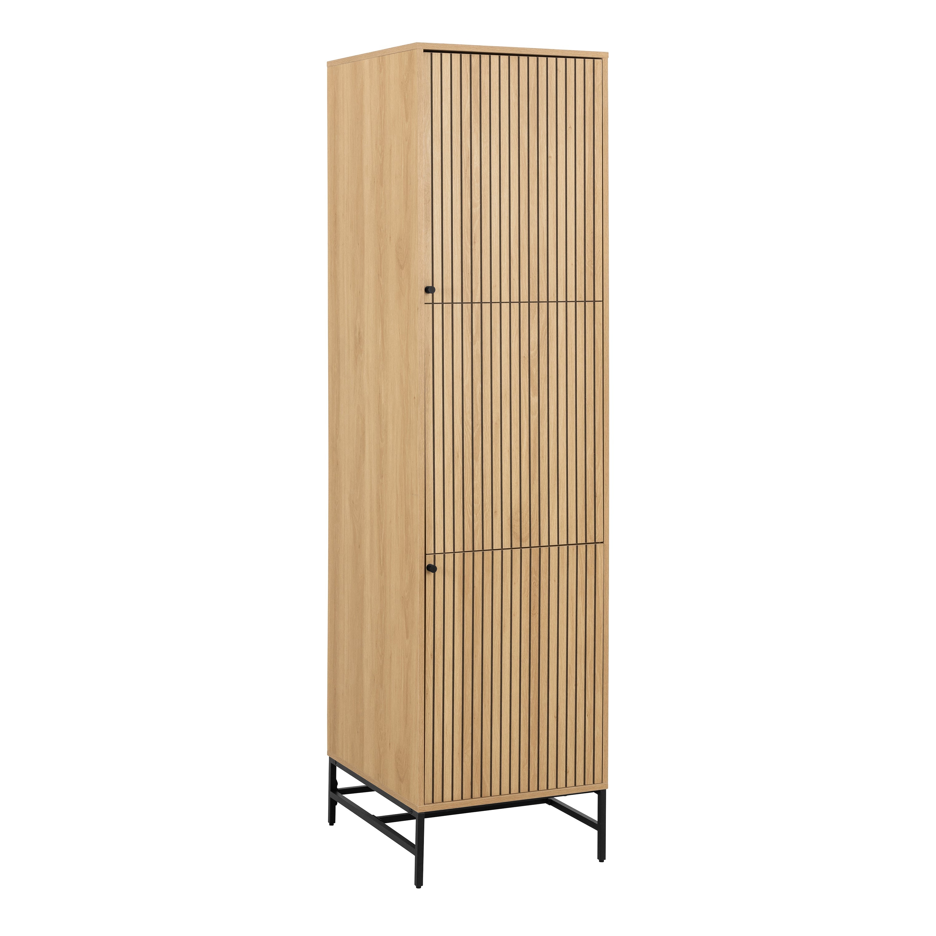 Albany Wardrobe 2 Doors in Oak/Black Legs – FTG