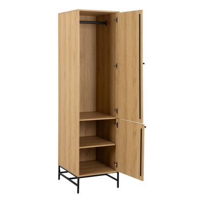 Albany Wardrobe 2 Doors in Oak/Black Legs – FTG, view 4