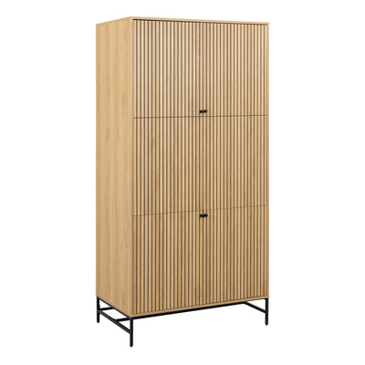 Albany Wardrobe 4 Doors in Black/Oak – FTG