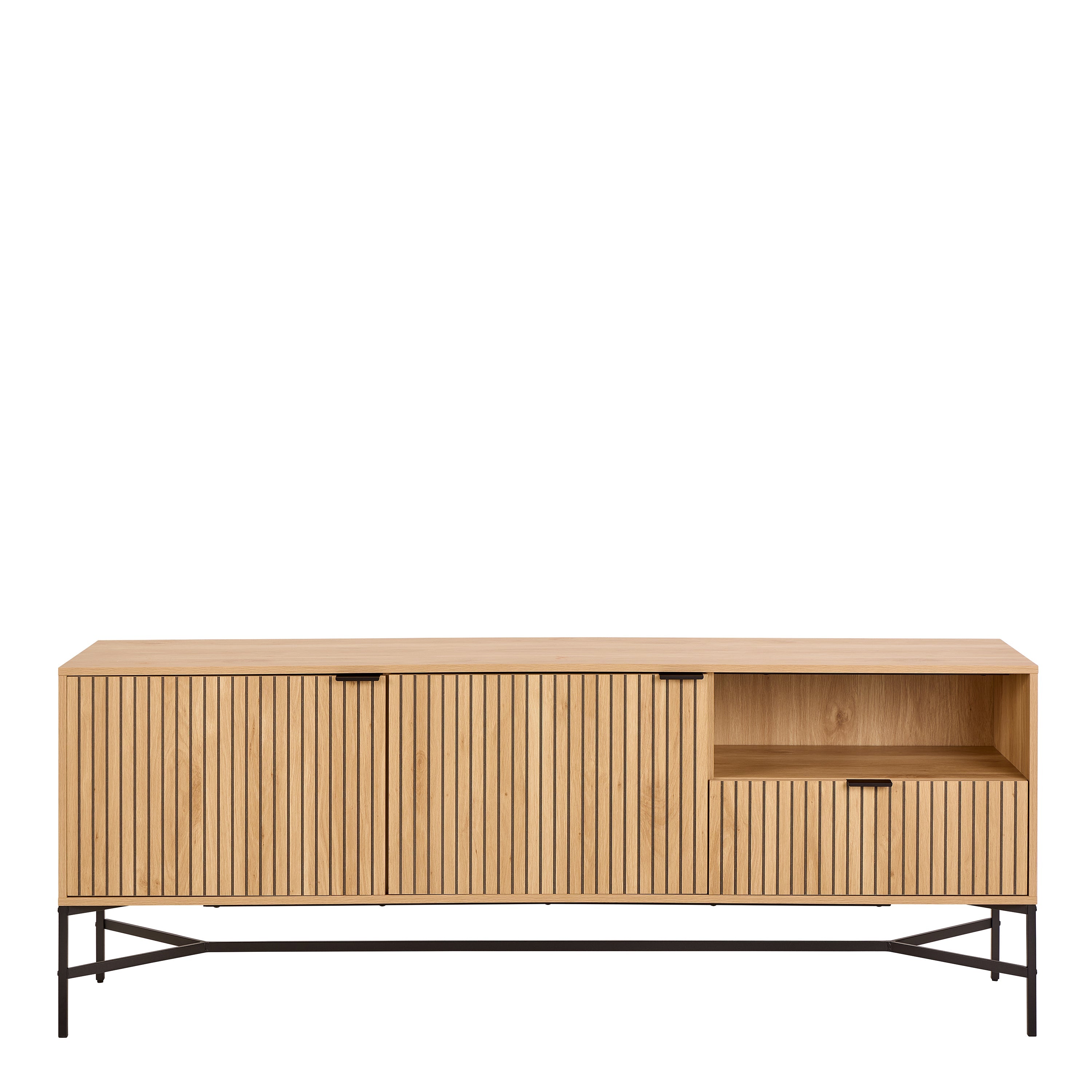 Jaipur Sideboard With 2 Doors and 2 Shelves in Oak – FTG, view 2