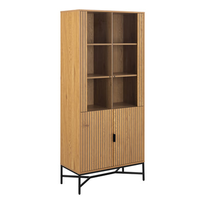 Jaipur Display Cabinet With 4 doors and 6 Shelves in Wild Oak – FTG