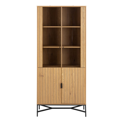 Jaipur Display Cabinet With 4 doors and 6 Shelves in Wild Oak – FTG, view 2