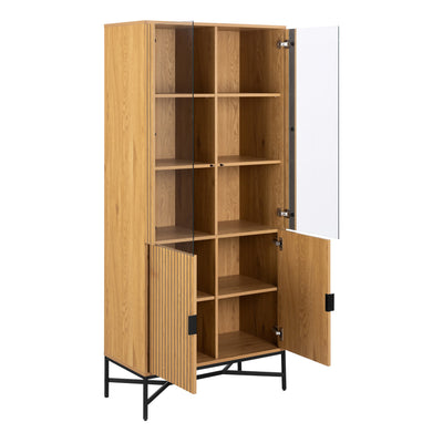 Jaipur Display Cabinet With 4 doors and 6 Shelves in Wild Oak – FTG, view 4