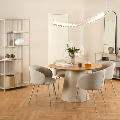 Soli Round Dining Table in Oak/Grey 120x75cm – FTG, view 3
