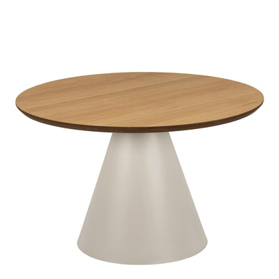 Soli Low Round Coffee Table in Oak/Grey 65x43cm – FTG