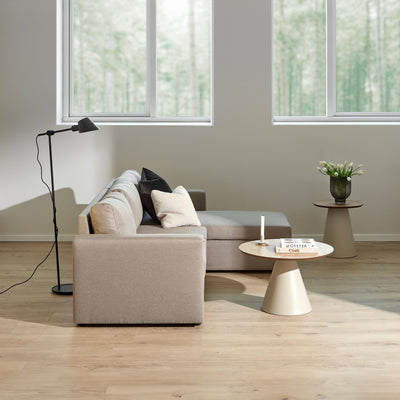 Soli Low Round Coffee Table in Oak/Grey 65x43cm – FTG, view 3