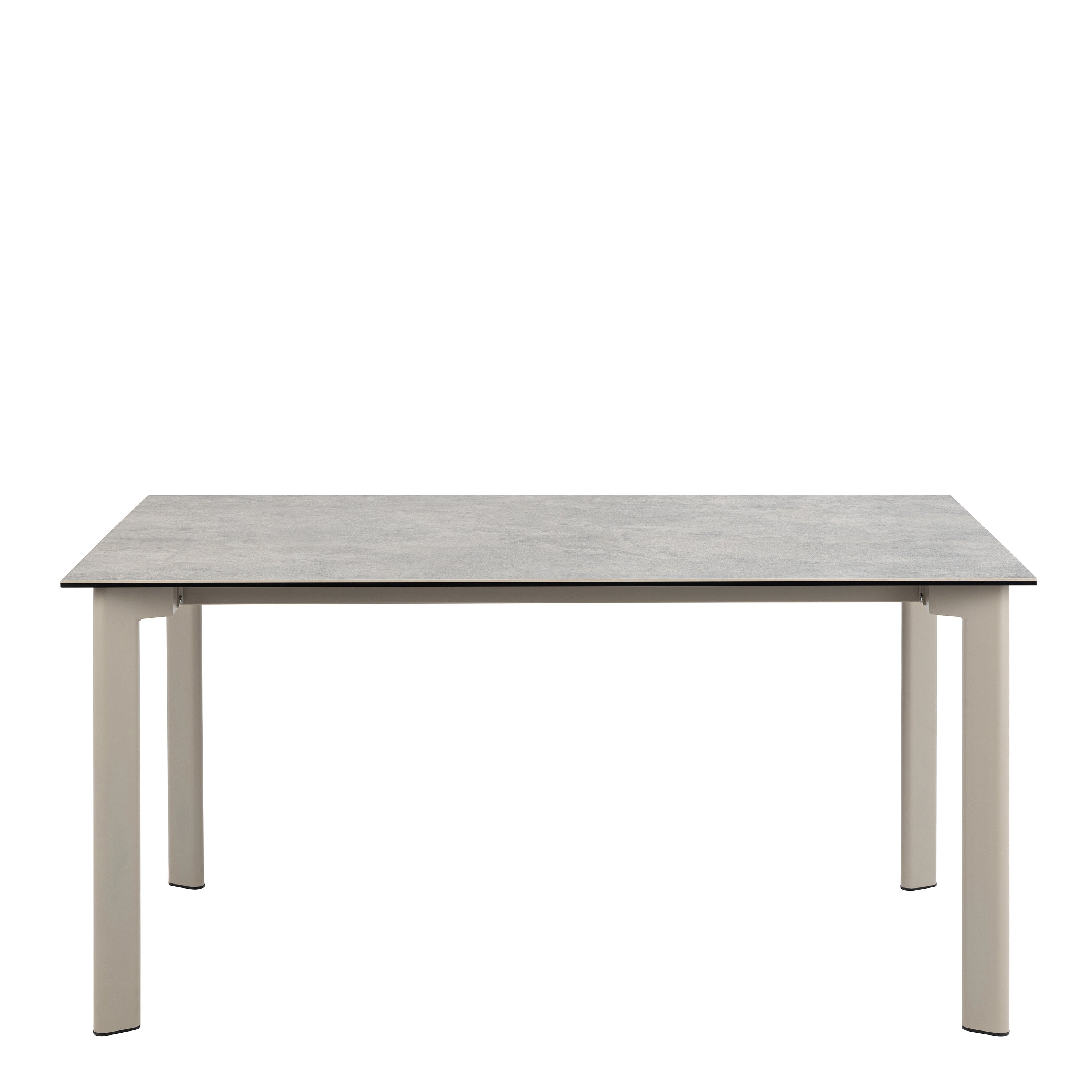 Palermo Ceramic Dining Table in Grey 160x75cm Included 4 Ella Swivel Beige Dining Chairs – FTG, view 3