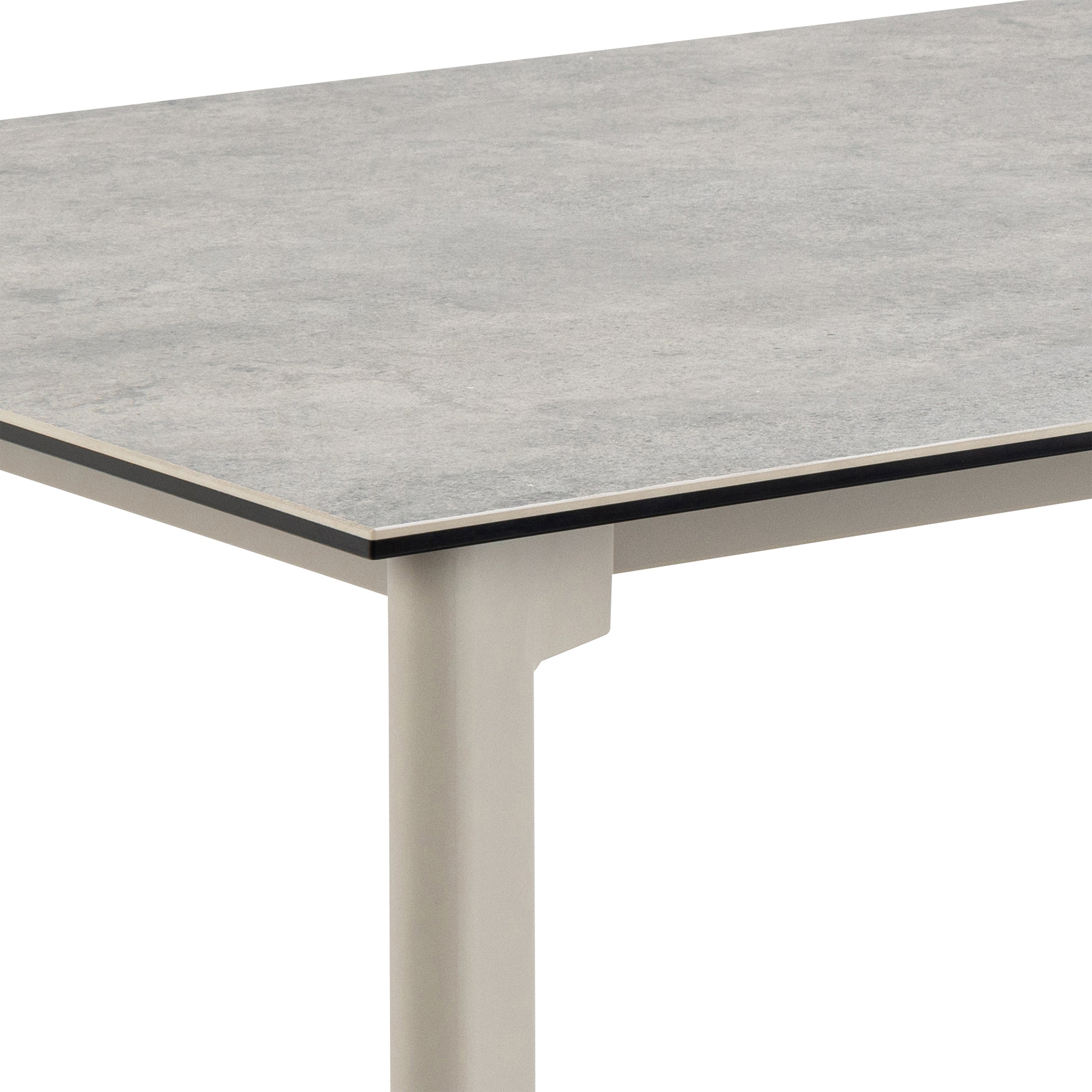 Palermo Ceramic Dining Table in Grey 160x75cm Included 4 Ella Swivel Beige Dining Chairs – FTG, view 6