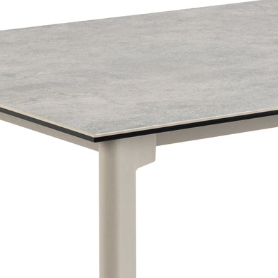 Palermo Ceramic Dining Table in Grey 160x75cm Included 4 Ella Swivel Beige Dining Chairs – FTG, view 6