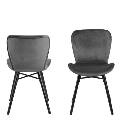 Ibiza Round Beige Dining Table with 4 Batilda Dining Chairs in Dark Grey