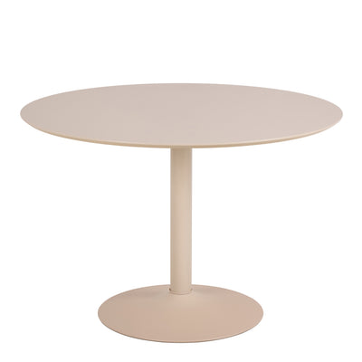 Ibiza Round Beige Dining Table with 4 Roxby Dining Chairs in Oak