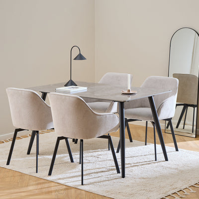 Wicklow Rectangular Dining Table in Grey/Black – FTG, view 5
