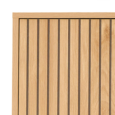 Jaipur Cabinet 2 Doors 3 Shelves With Oak Lamella Front – FTG, view 6