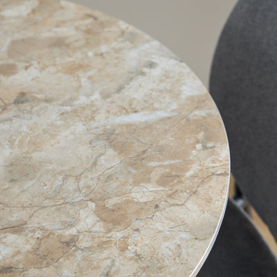 Malta Ceramic Round Dining Table Brown/Black 90x75 cm – FTG, view 3