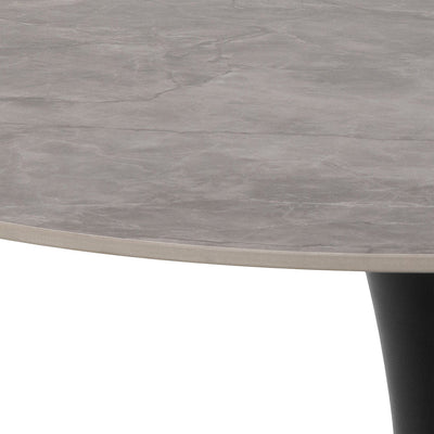 Malta Ceramic Round Dining Table Grey/Black 90x75 cm – FTG, view 2