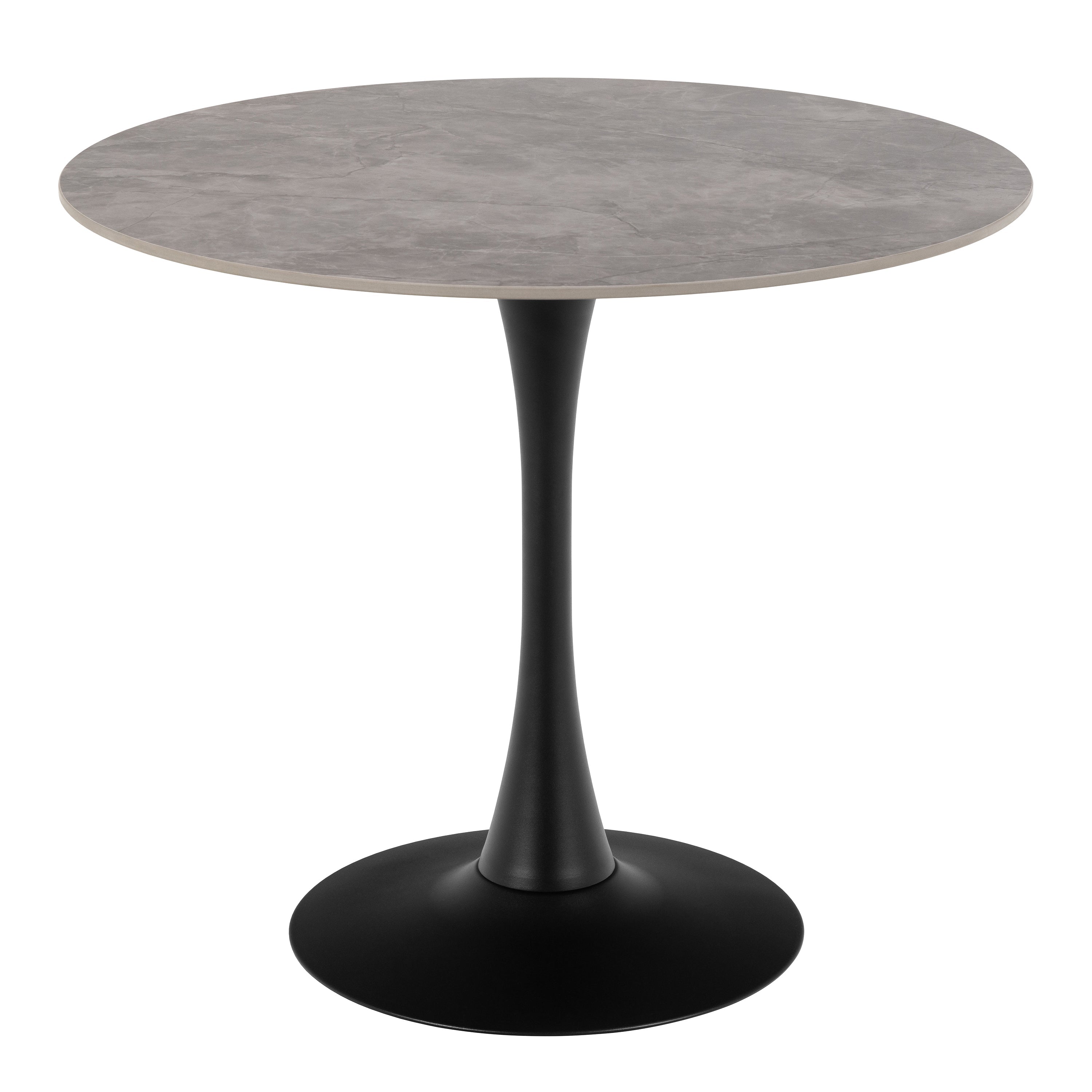 Malta Ceramic Round Dining Table Grey/Black 90x75 cm – FTG