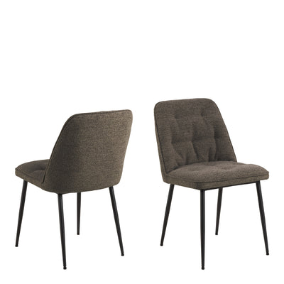 Wicklow Ceramic Dining Table Brown/Black 140x75cm Included 4 Brooke Dining Chairs in Taupe – FTG, view 5