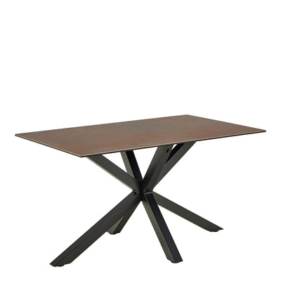 Heaven Dining Table with Ceramic Rusty Brown Top 135cm – FTG