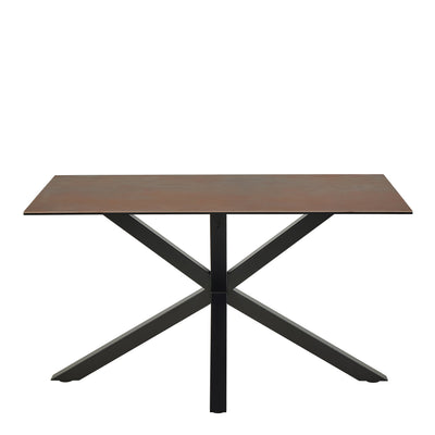 Heaven Dining Table with Ceramic Rusty Brown Top 135cm – FTG, view 2