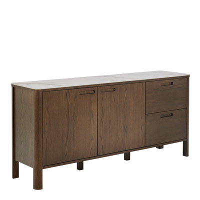 Southampton Sideboard With 2 Doors 2 Drawers and 2 Shelves in Cream Ceramic – FTG