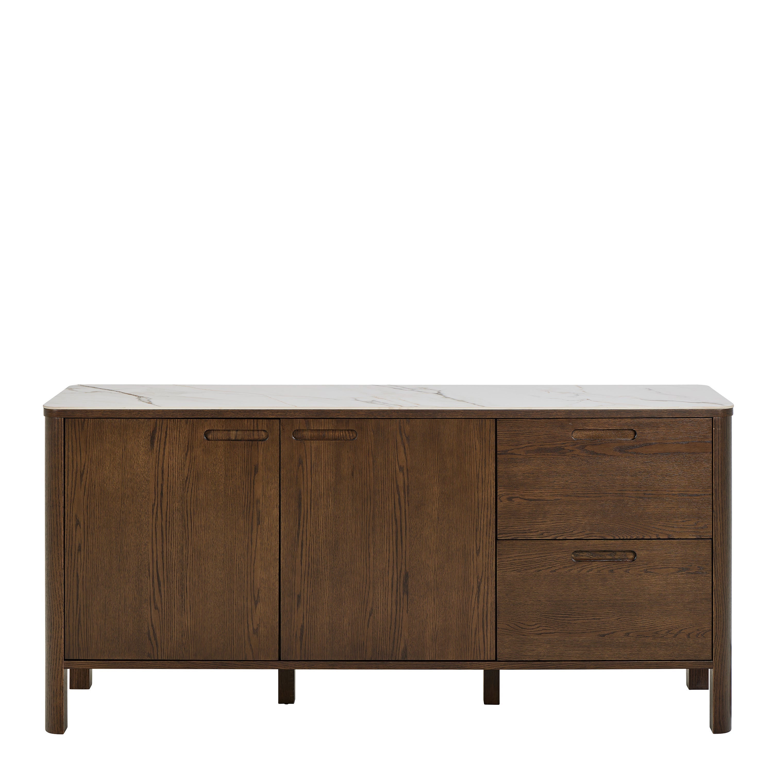 Southampton Sideboard With 2 Doors 2 Drawers and 2 Shelves in Cream Ceramic – FTG, view 2