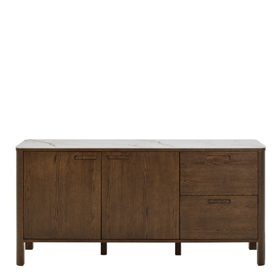 Southampton Sideboard With 2 Doors 2 Drawers and 2 Shelves in Cream Ceramic – FTG, view 2
