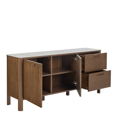 Southampton Sideboard With 2 Doors 2 Drawers and 2 Shelves in Cream Ceramic – FTG, view 4