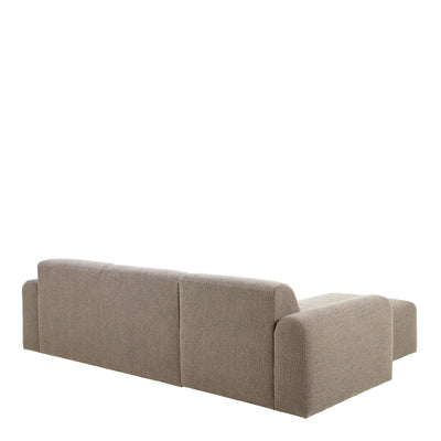 Midfield Left Hand Facing 2 Seater Chaise Longue in Boucle Beige Fabric – FTG, view 3