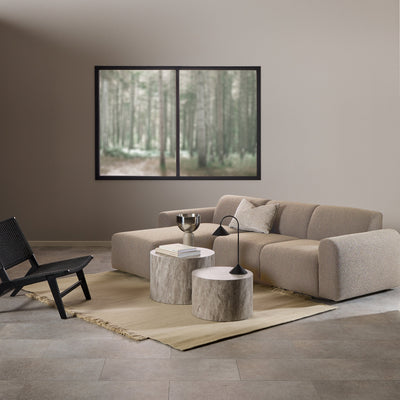 Midfield Left Hand Facing 2 Seater Chaise Longue in Boucle Beige Fabric – FTG, view 4