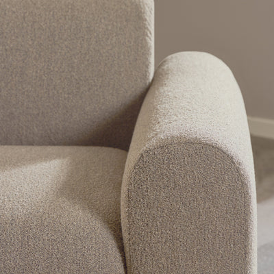 Midfield Left Hand Facing 2 Seater Chaise Longue in Boucle Beige Fabric – FTG, view 6