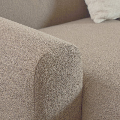 Midfield Left Hand Facing 2 Seater Chaise Longue in Boucle Beige Fabric – FTG, view 7