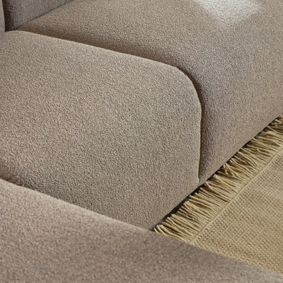 Midfield Left Hand Facing 2 Seater Chaise Longue in Boucle Beige Fabric – FTG, view 8