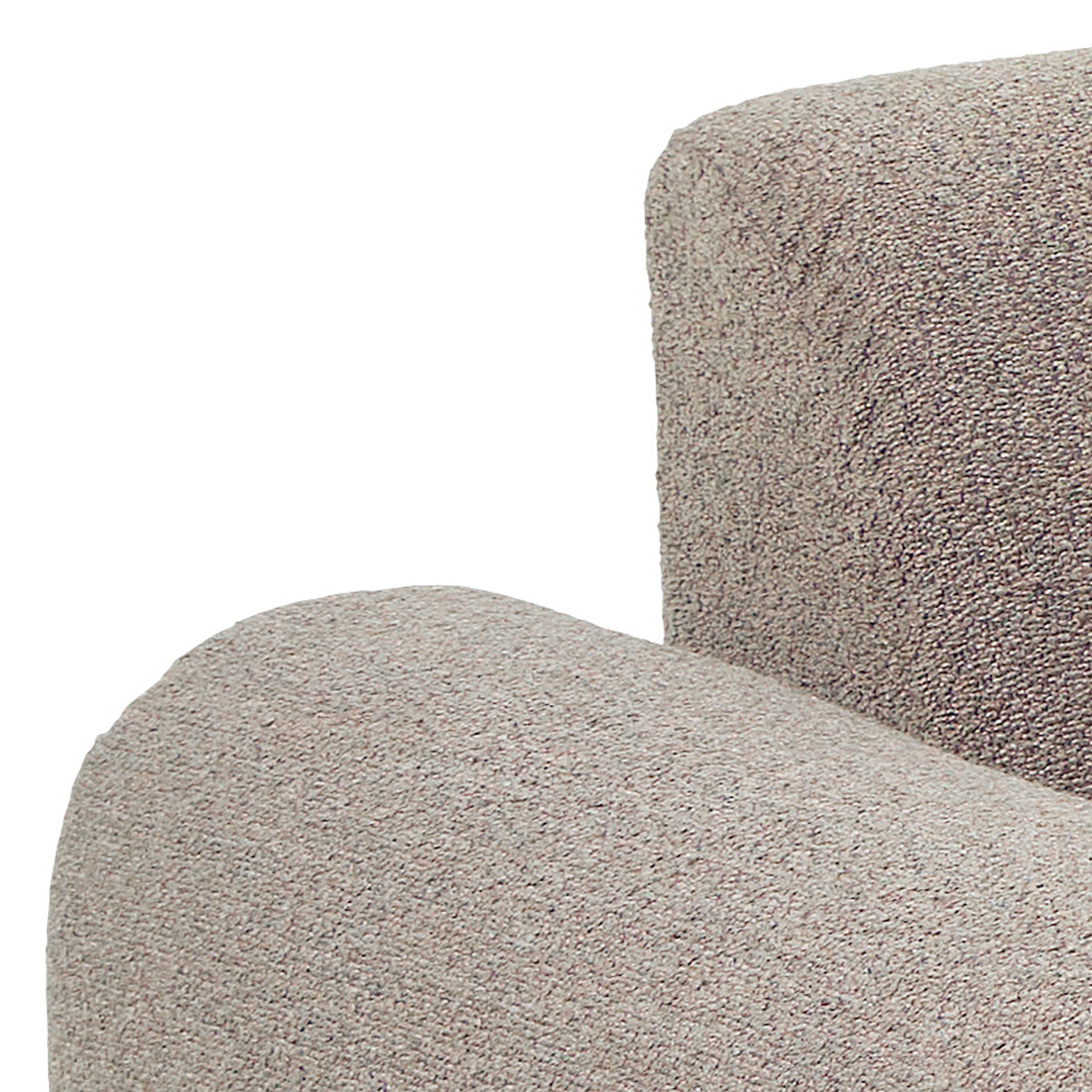 Midfield Left Hand Facing 2 Seater Chaise Longue in Boucle Beige Fabric – FTG, view 9