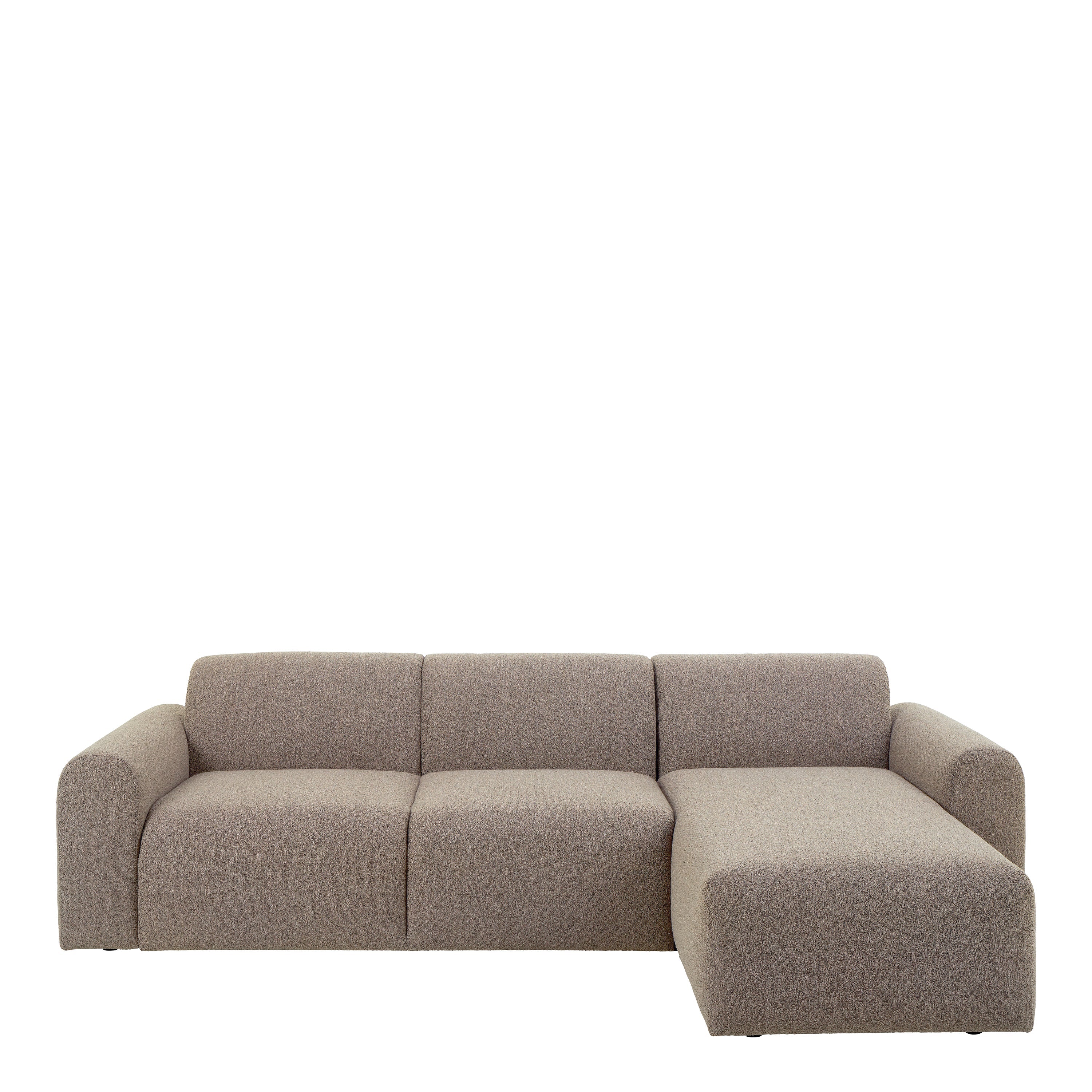 Midfield Right Hand Facing 2 Seater Chaise Longue in Boucle Beige Fabric – FTG, view 2