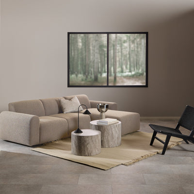 Midfield Right Hand Facing 2 Seater Chaise Longue in Boucle Beige Fabric – FTG, view 4