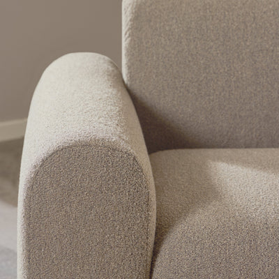 Midfield Right Hand Facing 2 Seater Chaise Longue in Boucle Beige Fabric – FTG, view 6