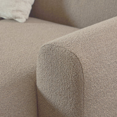 Midfield Right Hand Facing 2 Seater Chaise Longue in Boucle Beige Fabric – FTG, view 7