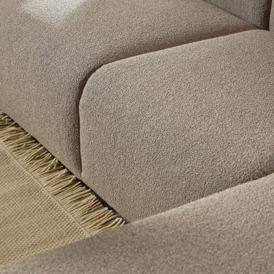 Midfield Right Hand Facing 2 Seater Chaise Longue in Boucle Beige Fabric – FTG, view 8