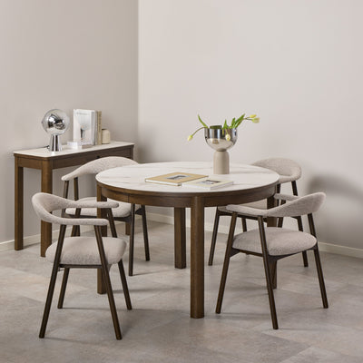 Southampton Round Extendable Dining Table in Cream Ceramic 120x75cm – FTG, view 3