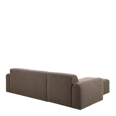 Midfield Left Hand Facing 2 Seater Chaise Longue in Boucle Taupe Fabric – FTG, view 3