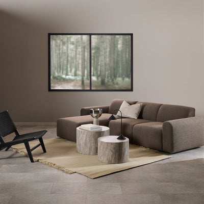Midfield Left Hand Facing 2 Seater Chaise Longue in Boucle Taupe Fabric – FTG, view 4