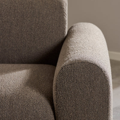 Midfield Left Hand Facing 2 Seater Chaise Longue in Boucle Taupe Fabric – FTG, view 6