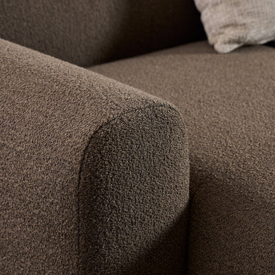 Midfield Left Hand Facing 2 Seater Chaise Longue in Boucle Taupe Fabric – FTG, view 7
