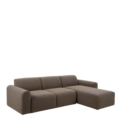 Midfield Right Hand Facing 2 Seater Chaise Longue in Boucle Taupe Fabric – FTG
