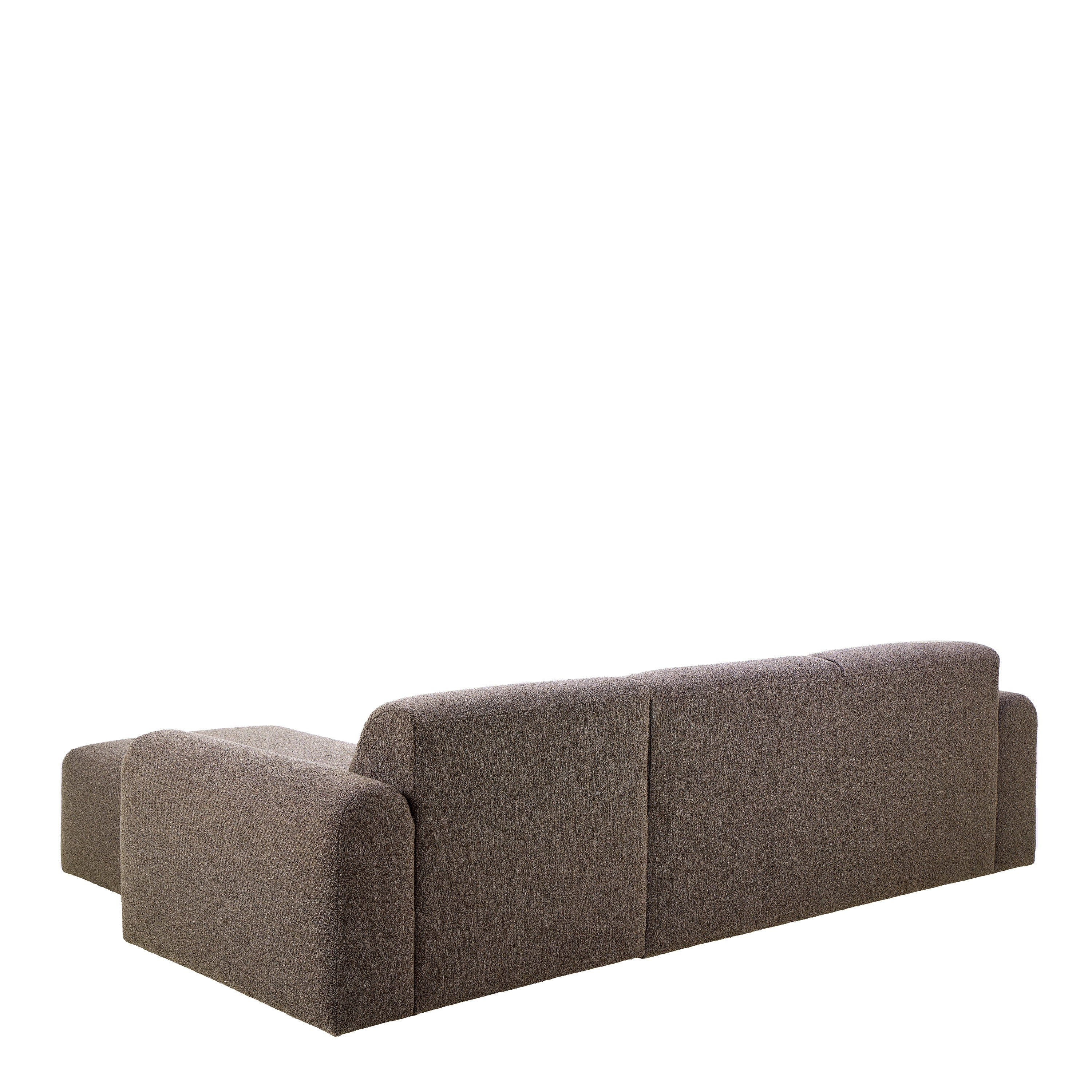 Midfield Right Hand Facing 2 Seater Chaise Longue in Boucle Taupe Fabric – FTG, view 3