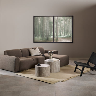Midfield Right Hand Facing 2 Seater Chaise Longue in Boucle Taupe Fabric – FTG, view 4