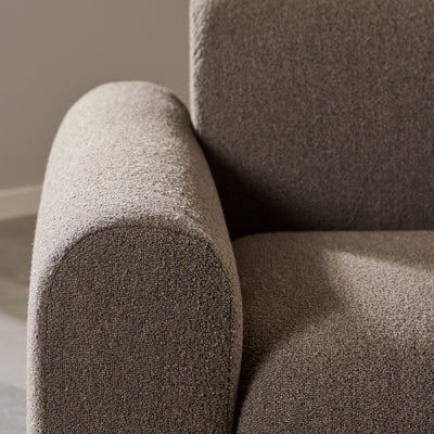 Midfield Right Hand Facing 2 Seater Chaise Longue in Boucle Taupe Fabric – FTG, view 6