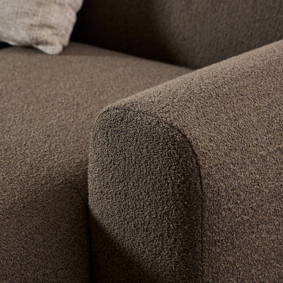 Midfield Right Hand Facing 2 Seater Chaise Longue in Boucle Taupe Fabric – FTG, view 7