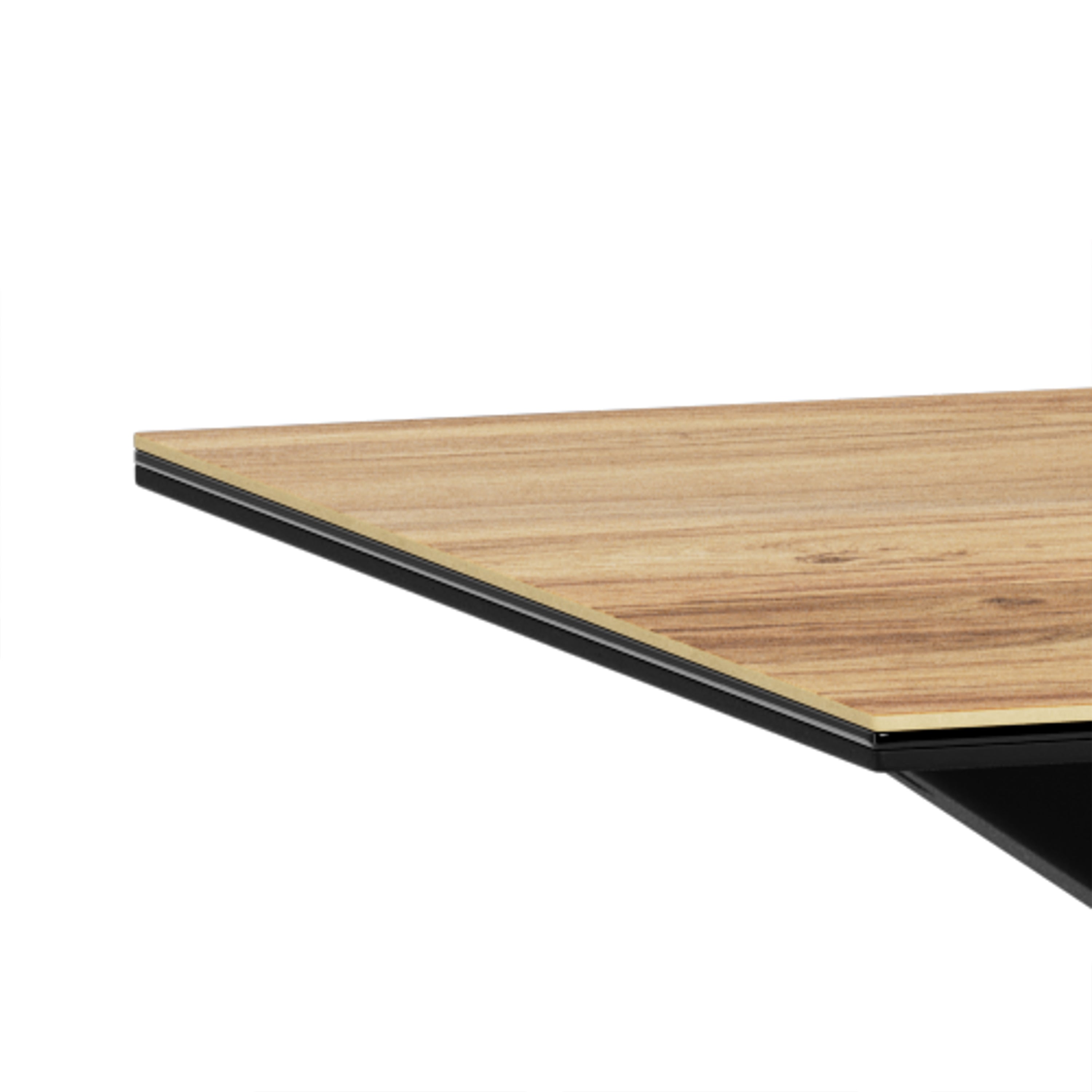 Heaven Dining Table with Wild Oak Ceramic Glass Top in Black 135x80cm