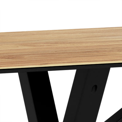 Heaven Dining Table with Wild Oak Ceramic Glass Top in Black 135x80cm